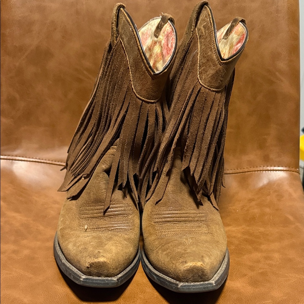Ariat Brown Fringe Cowboy Boots